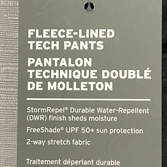 Eddie Bauer Fleece Lined Tech Pants Mens 40 x 30 Black Water Repellent Insulated - Picture 4 of 14